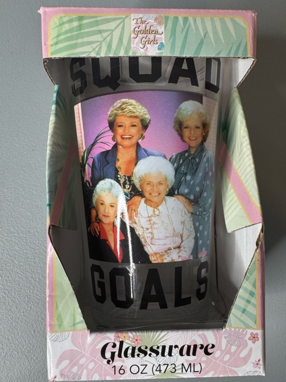 The Golden Girls 'Squad Goals' 16 oz Glassware blanch Dorothy Sophia rose drink